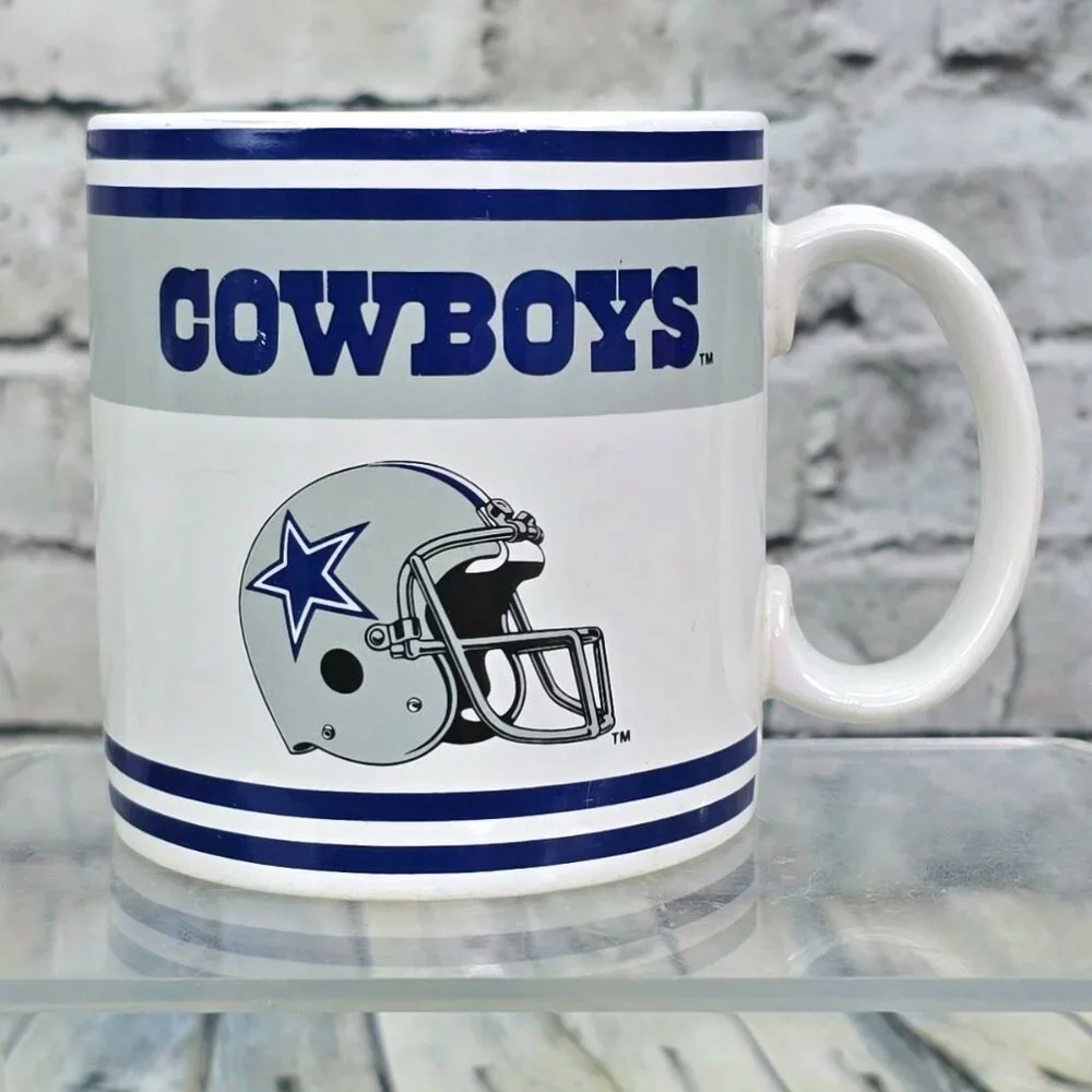 Dallas Cowboys Coffee Cup Mug NFL Football Helmet Logo Vintage Russ Berrie Korea